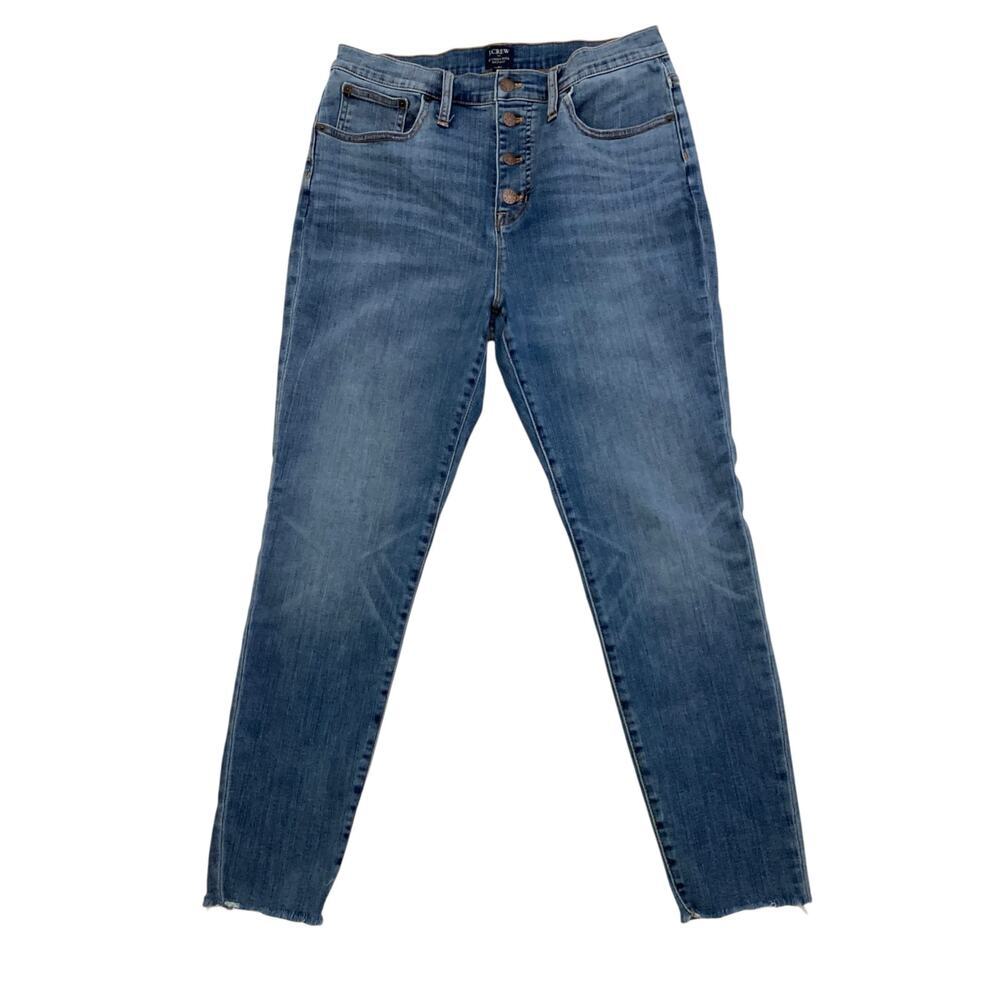 J. Crew high-rise‎ skinny jeans women raw hem button fly size 31